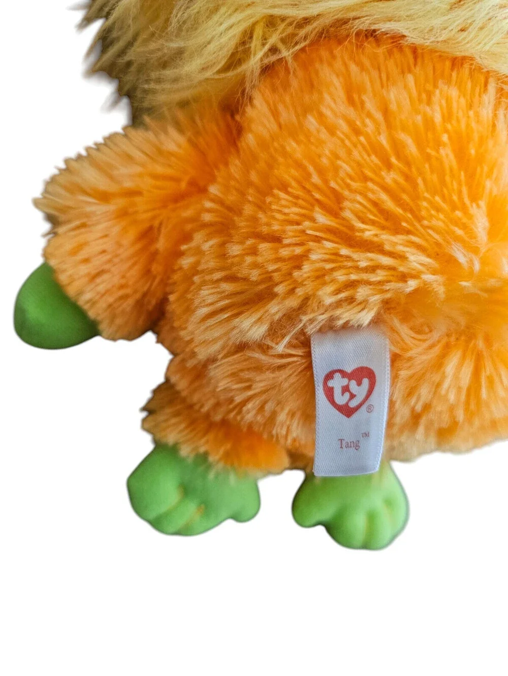 TY Tang Frizzys Collection Yellow Orange Green Monster Big Green Eyes Medium 10